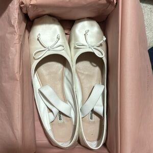 Miu Miu Satin Ballerinas